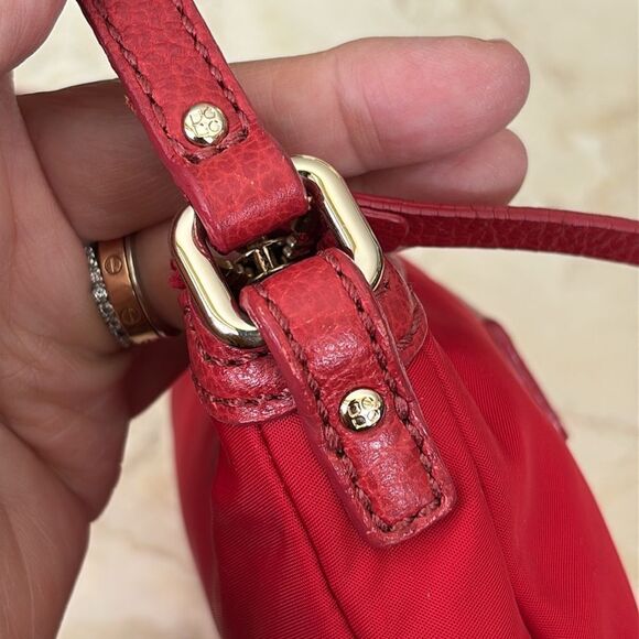 Kate Spade Leather & Nylon Adjustable Crossbody Bag Red - Picture 11 of 15